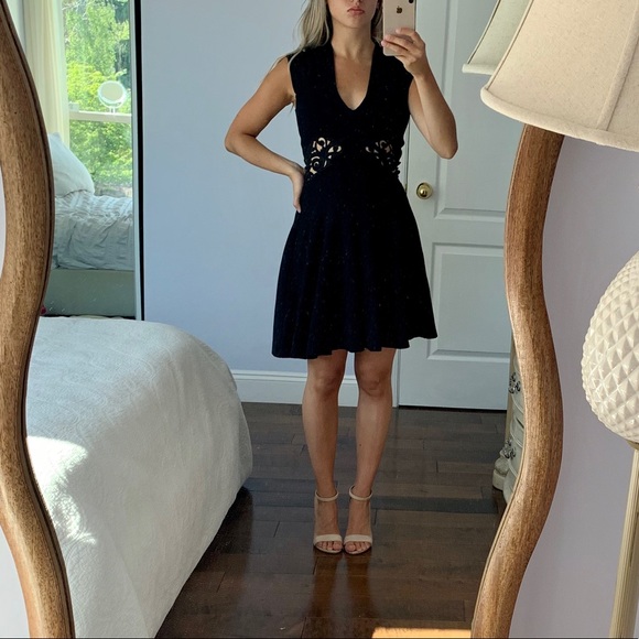 French Connection Fit n Flare Dress with Cut Outs - Picture 1 of 8